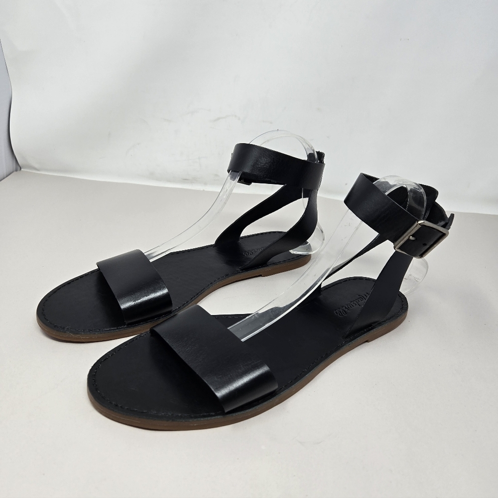 Madewell The Boardwalk Ankle Strap Womens Sandels Sz 11 Black Leather Adj. - Picture 4 of 11